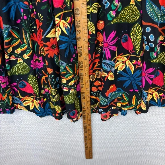 Natural Life Patti Floral Mini Sundress Women’s Med Black Vibrant Spring Cotton - Picture 8 of 8